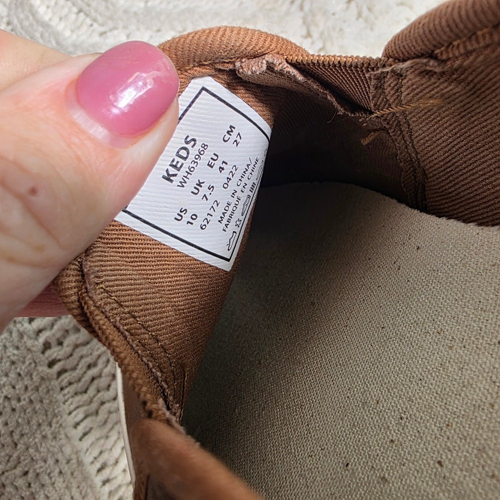 Keds Double Decker Slip On Brown Leather Sneakers Women 10 Excellent WH63968 - Picture 6 of 7